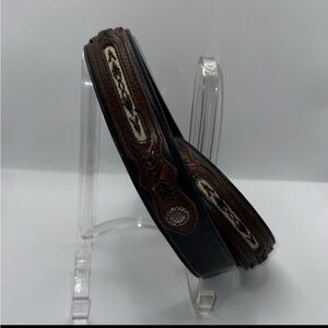 Vintage Larry Mahan Black/Brown Size 46 Leather Belt